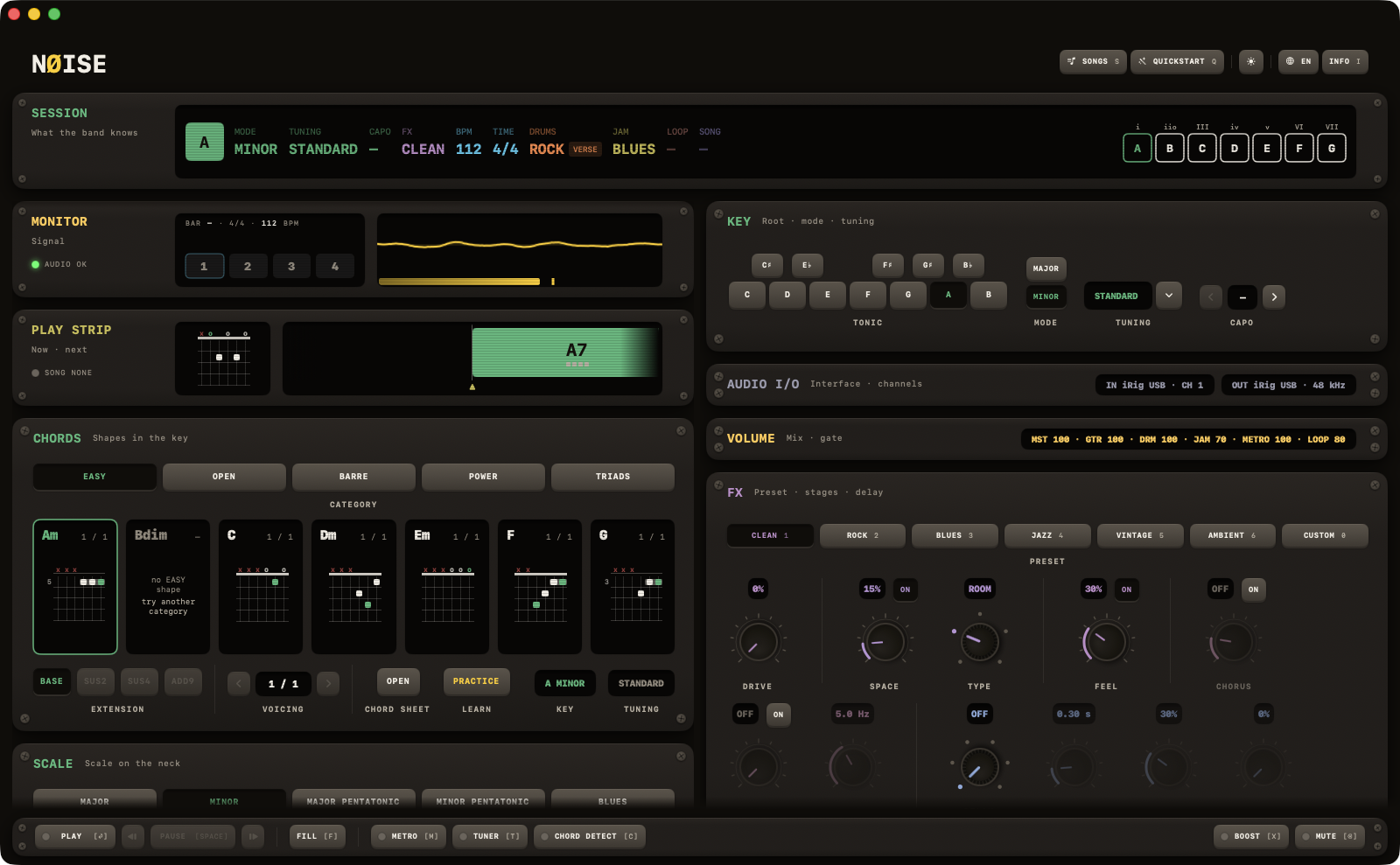NØISE main window in dark theme