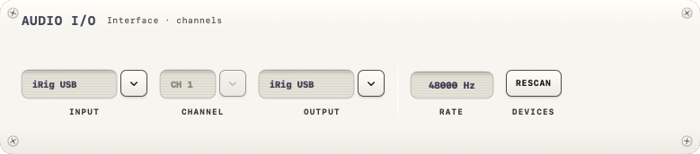AUDIO I/O module with input and output pickers
